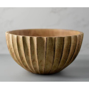 Tazón de servir de madera de teca sostenible hecho a mano, con grano natural único, apto para alimentos, para ensaladas y frutas, ideal para decoración del hogar y bodas. - Product Image 4