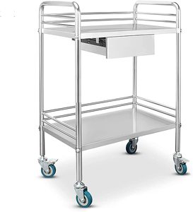 INDIAN DECOR Multifunctional Medical Trolley – Stainless Steel Utility <b>Cart</b> for Clinic & Hotel Use - Product Image 4