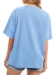 Camiseta de Algodón 100% Estampada al por Mayor para Mujer, Manga Corta, Cuello Redondo, Hombro Caído, Cómoda, Oversize, de Bangladesh - Product Image 5