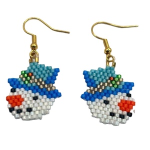 MARDI GRAS meilleure qualité de boucles d'oreilles perlées brodées de perles de rocaille faites à la main Durable mode bijoux broderie boucle d'oreille - Product Image 3