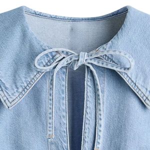 Chaqueta Vaquera Personalizada para Mujer, Abrigo Informal de Mezclilla, Manga Larga, Cierre de Botones, Prenda Exterior de Moda para Uso Diario y Urbano, OEM ODM - Product Image 6
