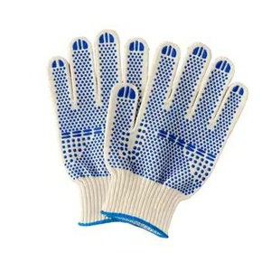 Gloves for General Purpose Safety Work Custom Logo <b>PVC</b> Dotted Gloves Cotton Knit Work Gloves Manufacturer for Industrial Safety - Product Image 1