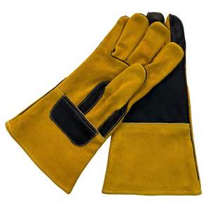 Gants de soudage en cuir de vachette pleine fleur pour four, gril, cheminée, poêle – Gants de soudeur TIG robustes en cuir de vachette pleine fleur - Product Image 2