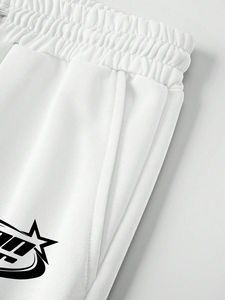 Conjunto Casual de Sudadera con Capucha y Pantalones Deportivos para Hombre, Otoño, con Estampado de Letras, Conjunto de 2 Piezas Blanco, Conjunto Deportivo para Hombre - Product Image 5