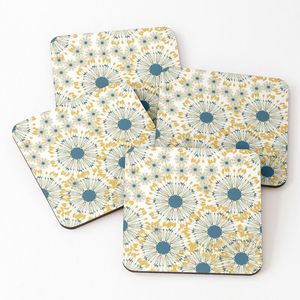 Custom Print Mandala Retro Coffee Coaster Mdf Cork Placemats Light <b>Blue</b> for Dining <b>Table</b> Luxury - Product Image 2