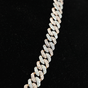 Rose Gold Plated Moissanite Cuban Link <b>Chain</b> Necklace 925 Sterling Silver <b>Ice</b> Cube Hip Hop Jewelry for Men and Women - Product Image 3
