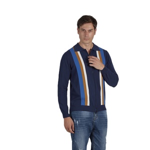 Produttori di abbigliamento di alta qualità 100% cotone organico girocollo manica lunga polo da uomo - Product Image 1