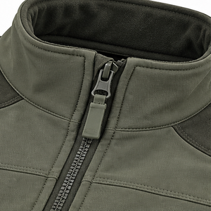 Veste softshell pour homme sur mesure, tissu extensible en polyester et élasthanne, vêtements de sport d'extérieur, veste à fermeture éclair intégrale, fournisseur OEM - Product Image 6