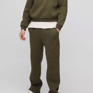Ensemble survêtement décontracté pour homme, vert olive, sweat à capuche et pantalon assorti, couleur unie, manches longues, pantalon en coton mi-lourd - Product Image 2
