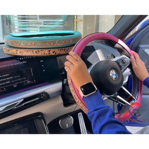 Nouvelle housse de volant en cuir façonnée à la main, universelle, antidérapante, accessoire de protection intérieur pour voitures et camions - Product Image 1