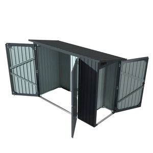 4FT X 8FT <b>Bicycle</b> Metal Pent Shed with 29 Gauge Corrugated Metal 70\" Upper Edge TMG MS0408 Wood <b>Frame</b> - Product Image 4