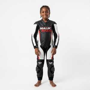 Combinaison de course en cuir pour enfants, une pièce, en cuir de vachette, MOQ 1 - Product Image 4