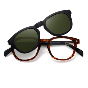 S33101 Nuevas Gafas de Sol Plegables Magnéticas con Clip, Polarizadas, con Logotipo Personalizado, Marco Redondo TR90, Unisex, Lentes de Sol 2025 - Product Image 1