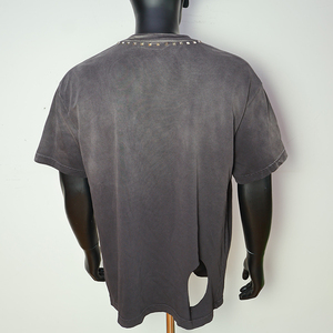 Camiseta de Algodón con Lavado Ácido para Hombre, Estilo Hip Hop Urbano, con Logotipo Personalizado Impreso, Camisetas Lavadas de Alta Calidad al por Mayor - Product Image 6