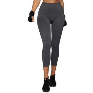 <b>Womens</b> Custom Design Cheap Price Knee-Length <b>Leggings</b> Yoga Pants Pockets Mid Waist Four-Way Stretch Gym Workout Running Sports - Product Image 2