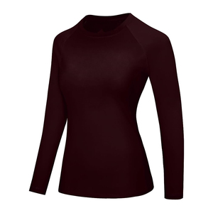 Camiseta deportiva de manga larga para mujer, de secado rápido, para primavera/verano, cuello redondo, informal, ajustada, de algodón. - Product Image 2