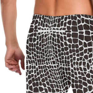 Shorts de course décontractés pour hommes, noirs et blancs, à taille élastique, compressifs, pour la salle de sport et l'entraînement - Product Image 5