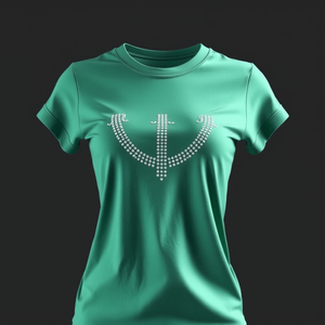 T-shirt court en coton pour femme avec strass, personnalisé, tendance et décontracté - Product Image 2