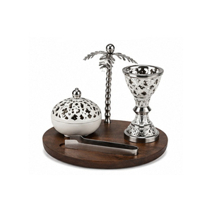 Tibetan Incense <b>Burner</b> Set with Brass Decorative Lid and Sandalwood Base Hand-Made Religious Use All-Season - Product Image 6
