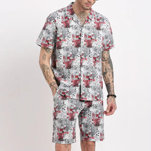 ชุดเซ็ตเสื้อยืดพิมพ์ลายและกางเกงขาสั้นสำหรับผู้ชาย ไซส์ใหญ่ คุณภาพสูง ระบายอากาศได้ดี เหมาะสำหรับใส่ทำกิจกรรมกลางแจ้ง - Product Image 5