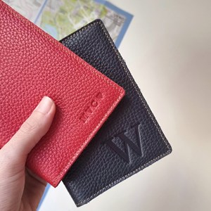 Cartera de Viaje Delgada de Cuero Genuino Personalizada con Bloqueo RFID, Funda Protectora para Tarjetas, Ecológica, Abierta y Corta PTH-0101 - Product Image 5