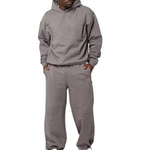 Ensemble de sweat-shirts à capuche vert menthe pour homme, en coton molletonné, coupe ample, décontracté, pour l'automne, couleur unie, avec poche - Product Image 6