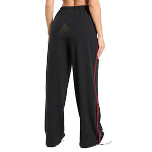 กางเกงวอร์มเอวสูงทรงขาบานสำหรับผู้หญิง ปี 2026 ผ้าฝ้าย/โพลีเอสเตอร์ ระบายอากาศได้ดี ปักโลโก้ สไตล์ลำลอง - Product Image 2