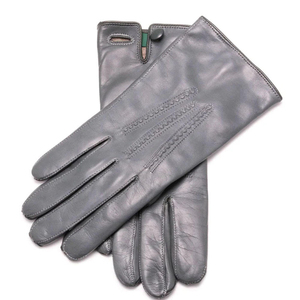 Meilleure édition de gants en cuir de mouton gris foncé unis, personnalisables, respirants, écologiques, longueur poignet, pour homme, hiver, extérieur - Product Image 1