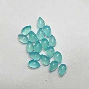 Envío listo, calidad fina, 8x12mm, calcedonia Natural Aqua, cabujones en forma de pera, cristal cuadrado, fabricación de joyas semipreciosas - Product Image 3