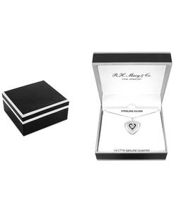 Diamante nero (1/10 ct. T. w.) & Diamante bianco (1/20 ct. T. w.) Collana pendente a cuore aperto 18 "in argento Sterling | Macy's - Product Image 3