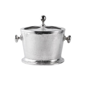 Seau à glace rond en aluminium moulé à la main, couleur argent, pour vin et bière, avec poignée, idéal pour les mariages, les fêtes et les célébrations - Product Image 4