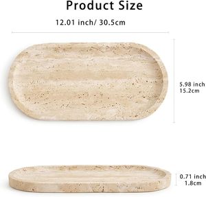 Trusted Manufacturer Luxury Marble <b>Vanity</b> Tray For Bathroom Counter Perfume Cosmetics Jewelry And Skincare Product Organization - Product Image 3