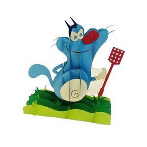 การ์ดป็อปลายแมลงสาบรูปสัตว์ทำด้วยมือสีน้ำเงินเข้มงานหัตถกรรมกระดาษ3D ป๊อปการ์ดสีน้ำเงินเข้มงานตามสั่งขายส่งเวียดนาม - Product Image 1