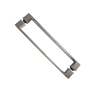 Modern Polished Chrome Back-to-Back <b>Handle</b> for Doors Push Pull <b>Window</b> <b>Handle</b> for Hotels Durable Glass Steel Aluminium Material - Product Image 1