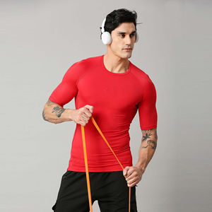 Best Sale Men Solid Color Shorts Sleeve <b>Blank</b> T Shirt Gym Training Tops Quick Dry Fitness Running T Shirt New Fashion with OEM - Product Image 3