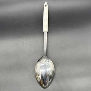 Cuillère de service vintage en acier inoxydable, motif oiseaux et cœurs, finition or blanc, pour mélanger et pâtisser - Product Image 4