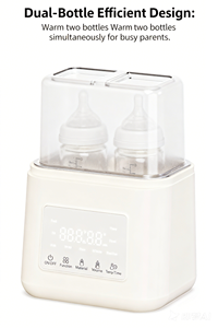 Calentador <span class=keywords><strong>de</strong></span> Leche <span class=keywords><strong>Eléctrico</strong></span> para Bebés Babytop, Doble Biberón <span class=keywords><strong>de</strong></span> Vidrio, con Diseño Impreso Libre <span class=keywords><strong>de</strong></span> BPA y <span class=keywords><strong>Esterilizador</strong></span> - Product Image 4