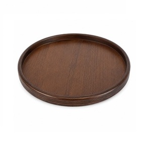 Elegant Dark <b>Walnut</b> Circular Serving Board <b>Dining</b> <b>Table</b> Centerpiece Charger Platter - Product Image 1