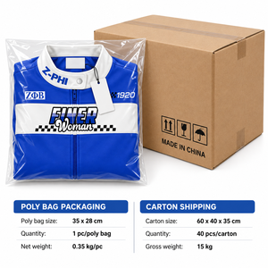 Customized <b>Women</b> Motorcycle <b>Jacket</b> Blue <b>White</b> Stand Collar Full Sleeve PU Leather Zipper Front Logo Print Autumn Windproof - Product Image 5