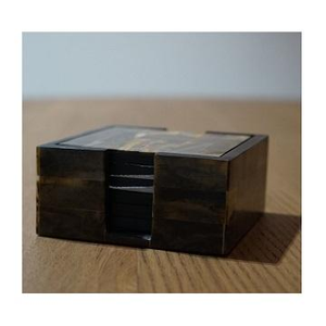 Sous-verres en corne naturelle polie de qualité supérieure, prix usine Inde, pour la maison et les restaurants, avec support - Product Image 2