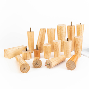 Durable Solid Wood Round Furniture Legs Natural Finish for Sofa Cabinet Dresser Ottoman Round Wooden Furniture Legs - Product Image 1