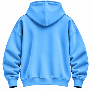 Sweat à capuche pour homme personnalisé bleu ciel, à épaules tombantes, avec poche kangourou, en molleton 100% coton 450 GSM, impression personnalisée, sweat à capuche premium pour homme - Product Image 2