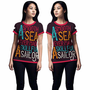 Camisetas Transpirables de Manga Corta para Mujer, Estampadas, Estilo Urbano Moderno, para Uso Diario Informal - Product Image 3