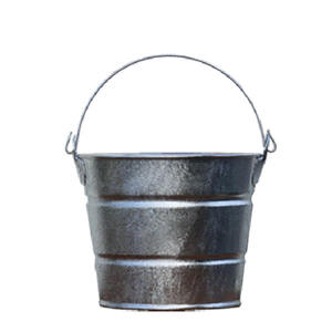 Cubo de hierro metálico Cubo de cubo galvanizado para decoración del hogar Cubo de lujo con mango de alambre Herramienta de limpieza del hogar - Product Image 1