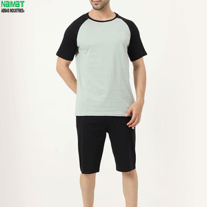 Mens Raglan T-Shirt and Shorts Set Casual Co-ord Set for Men Contrast Sleeve Summer Outfit Dual Tone Gym Wear <b>Athletic</b> Two Piece - Product Image 1