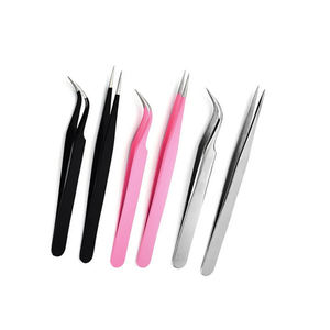 Ensemble de pinces à cils en acier inoxydable tendance pour les extensions de cils |   Pinces à volume et à isolation |   Outils de beauté avec logo personnalisé - Product Image 3