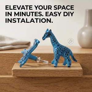 Poignées de tiroir modernes et durables en forme de girafe bleue pour armoires de cuisine et d'hôtel, installation facile - Product Image 4