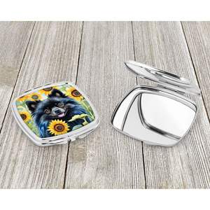 Pomarian girasoles compacto viaje maquillaje espejo plegable diseño de mano regalo para mujeres y niñas - Product Image 3