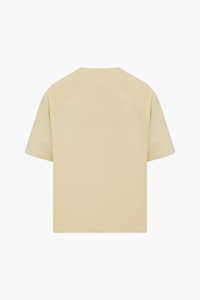 mens pastel yellow pale yellow plain solid blank raglan sleeve relaxed fit short sleeve <b>tshirt</b> crewneck basic tee top - Product Image 3