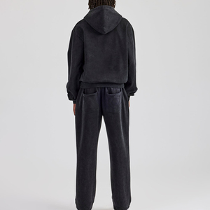 Pantalon évasé léger personnalisé avec logo pour homme, ensemble deux pièces coupe classique respirant taille élastique, survêtement évasé d'été pour homme - Product Image 2